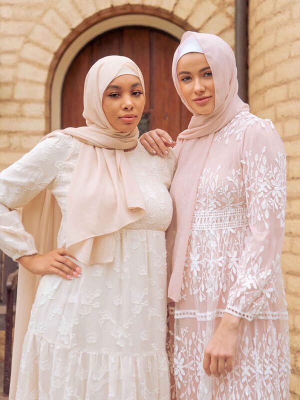 Malanie Embossed Maxxi Dress-Cream