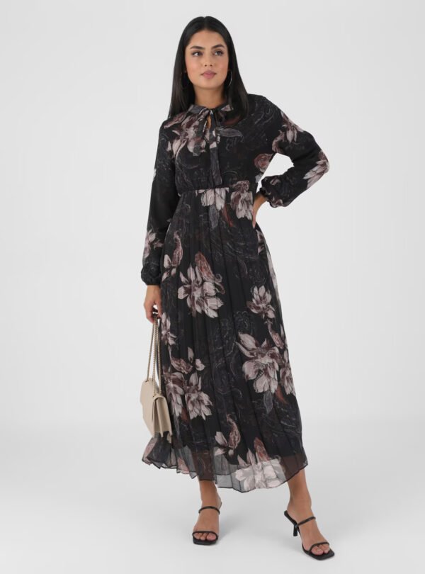 z-serena-cicek-desen-piliseli-sifon-elbise--siyah-8243620-62a82ba4308c2 Modest Dress - In Style New